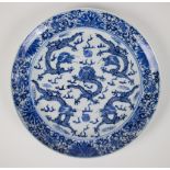 A Chinese blue/white plate Guangxu period