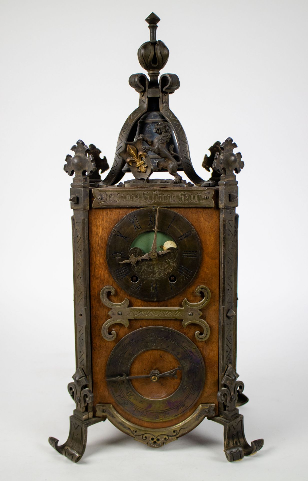 French Neo Gothic mantel clock 19th C