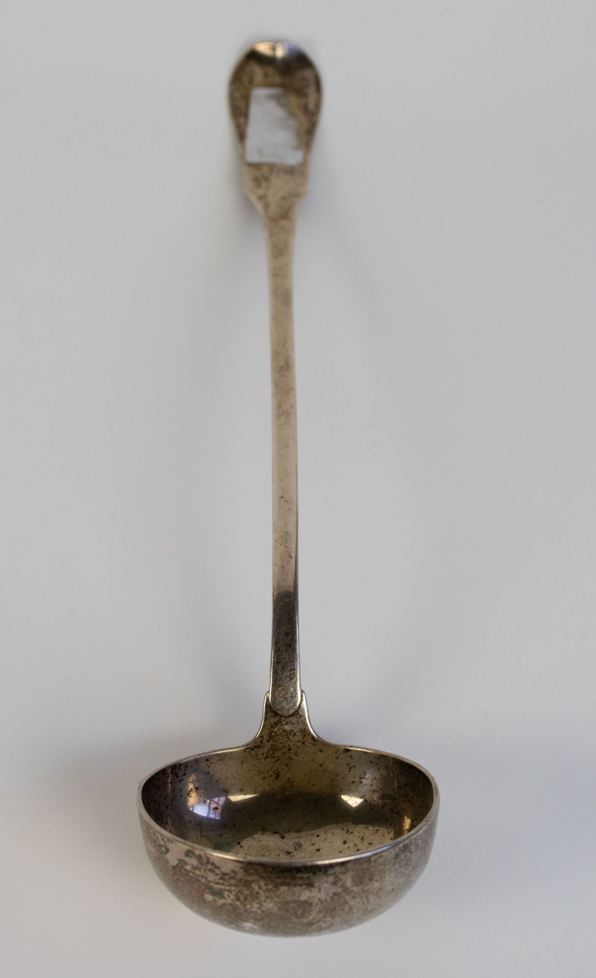 A Belgian silver soup ladle Ath