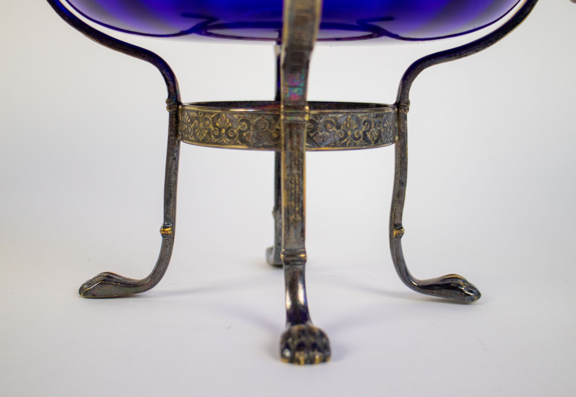 Blue glass cup in silver WMF frame - Image 2 of 6