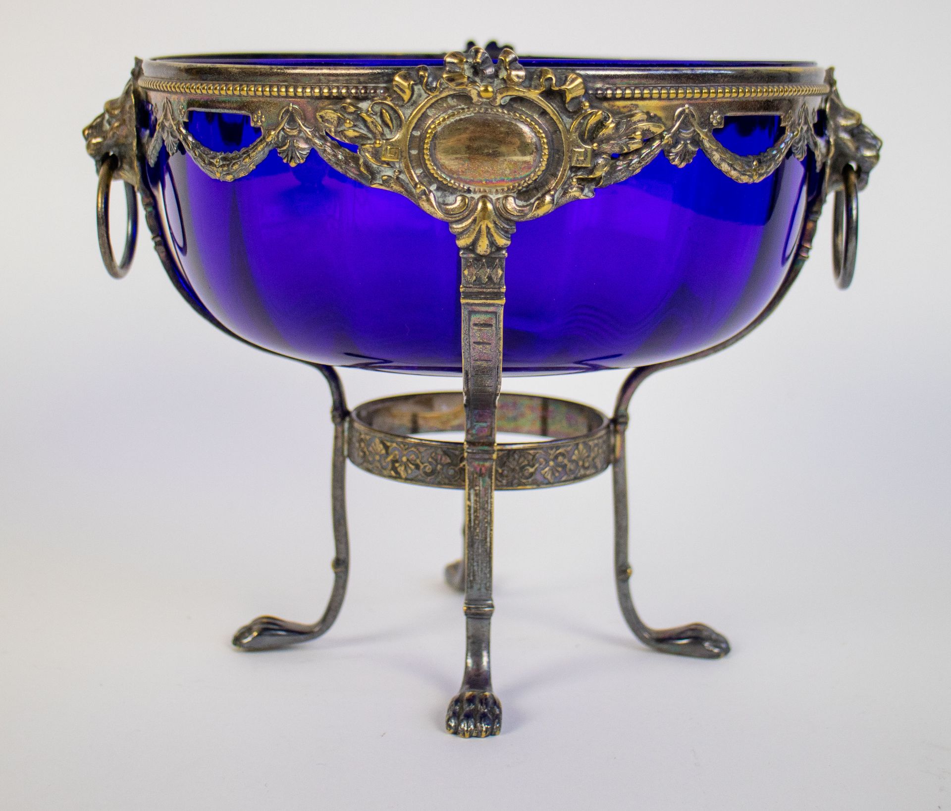 Blue glass cup in silver WMF frame - Image 4 of 6