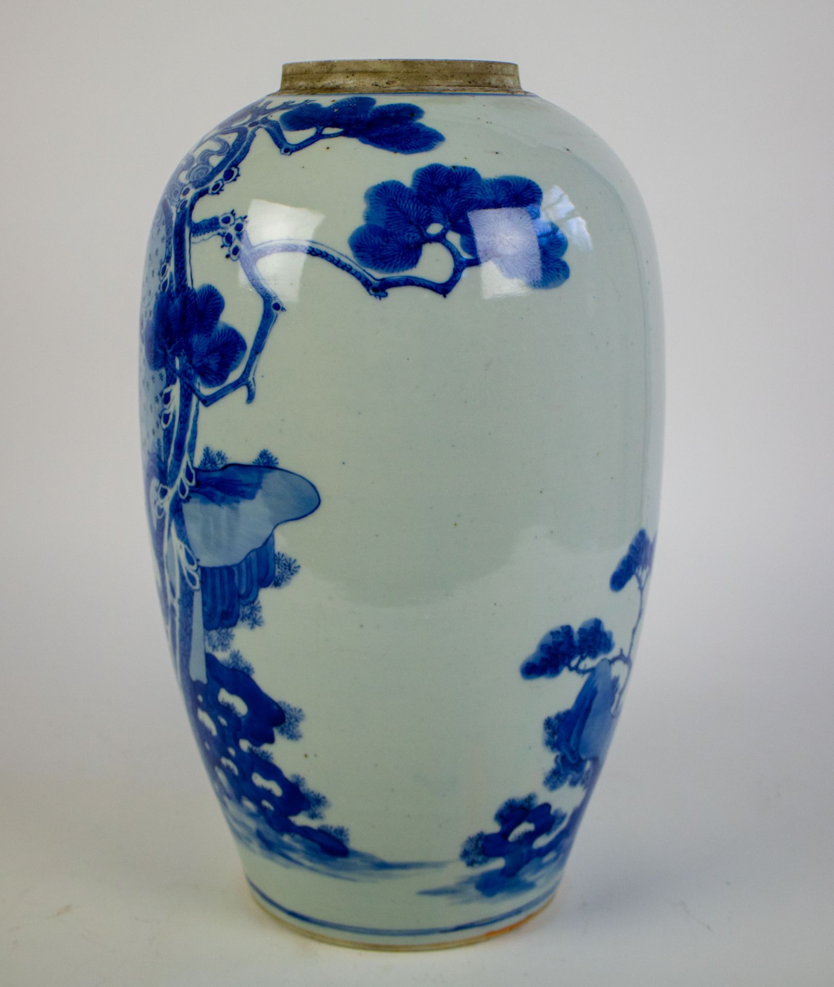 Chinese vase blue/white Kangxi or late 19thC - Bild 2 aus 6