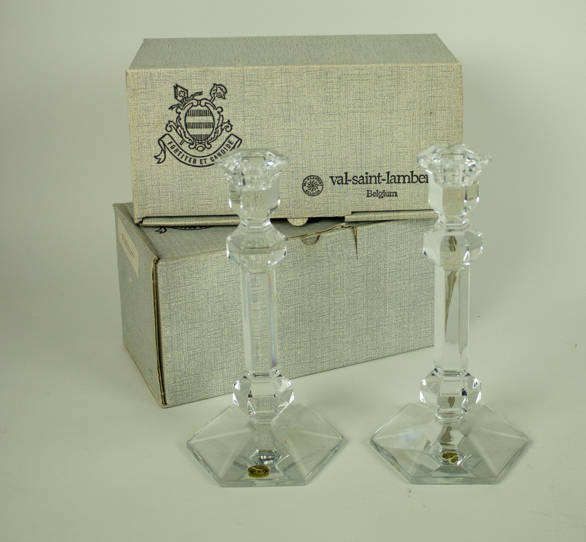 Pair of VSL crystal candlesticks