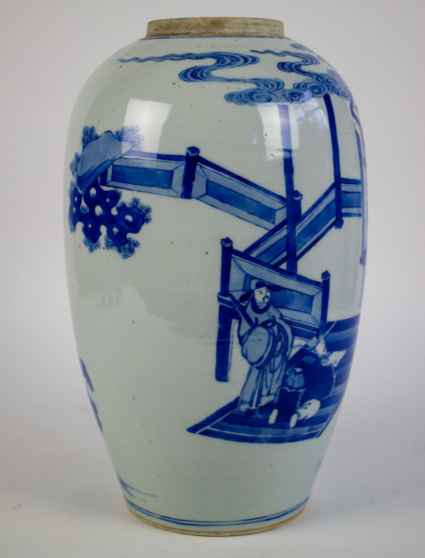 Chinese vase blue/white Kangxi or late 19thC - Bild 4 aus 6