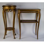 Lot with 2 side tables with marble top