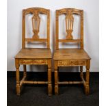 2 Antique wooden chairs + an old wooden table 19th C.
