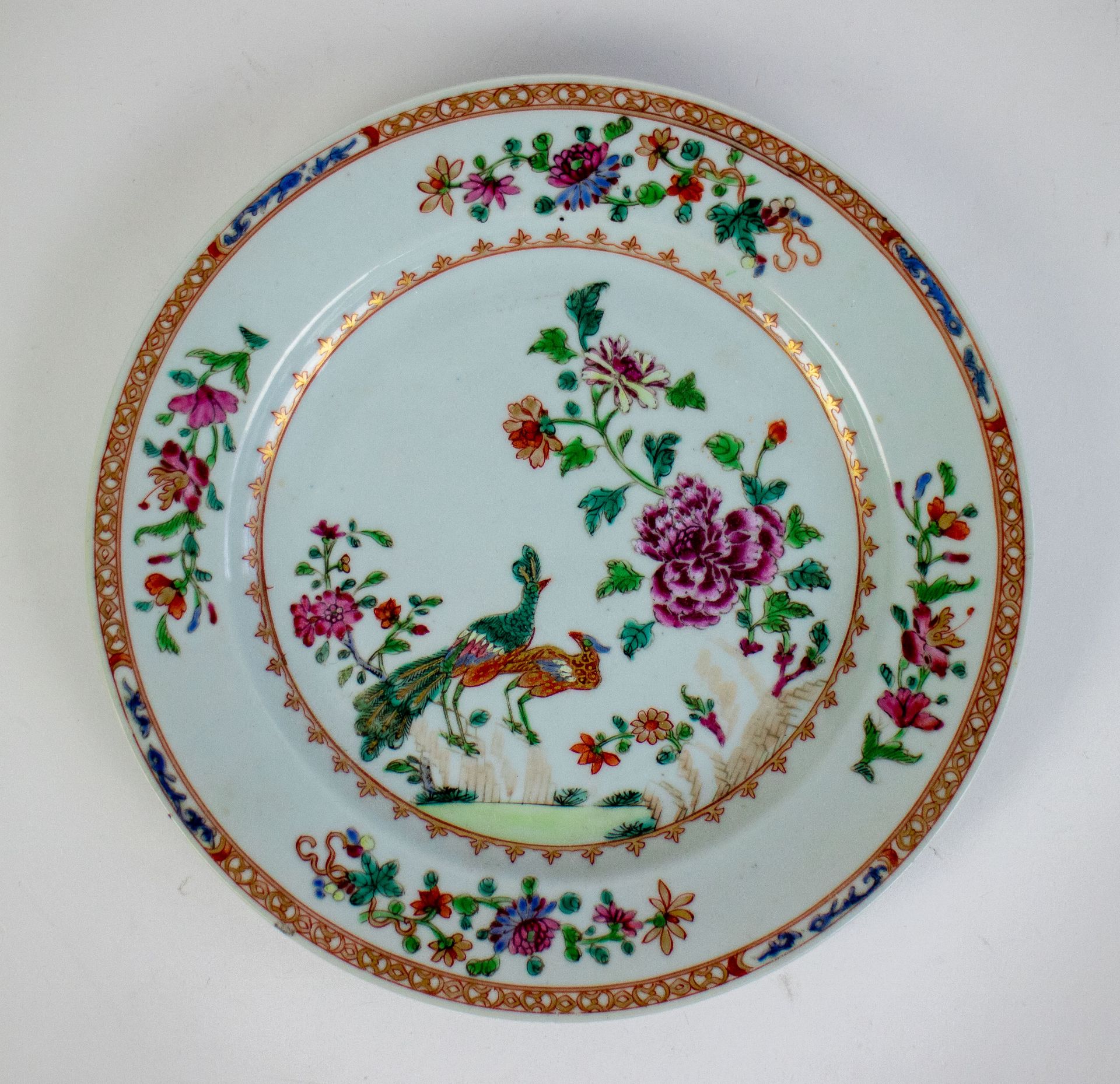 3 Famille rose Qianlong plates - Image 6 of 7