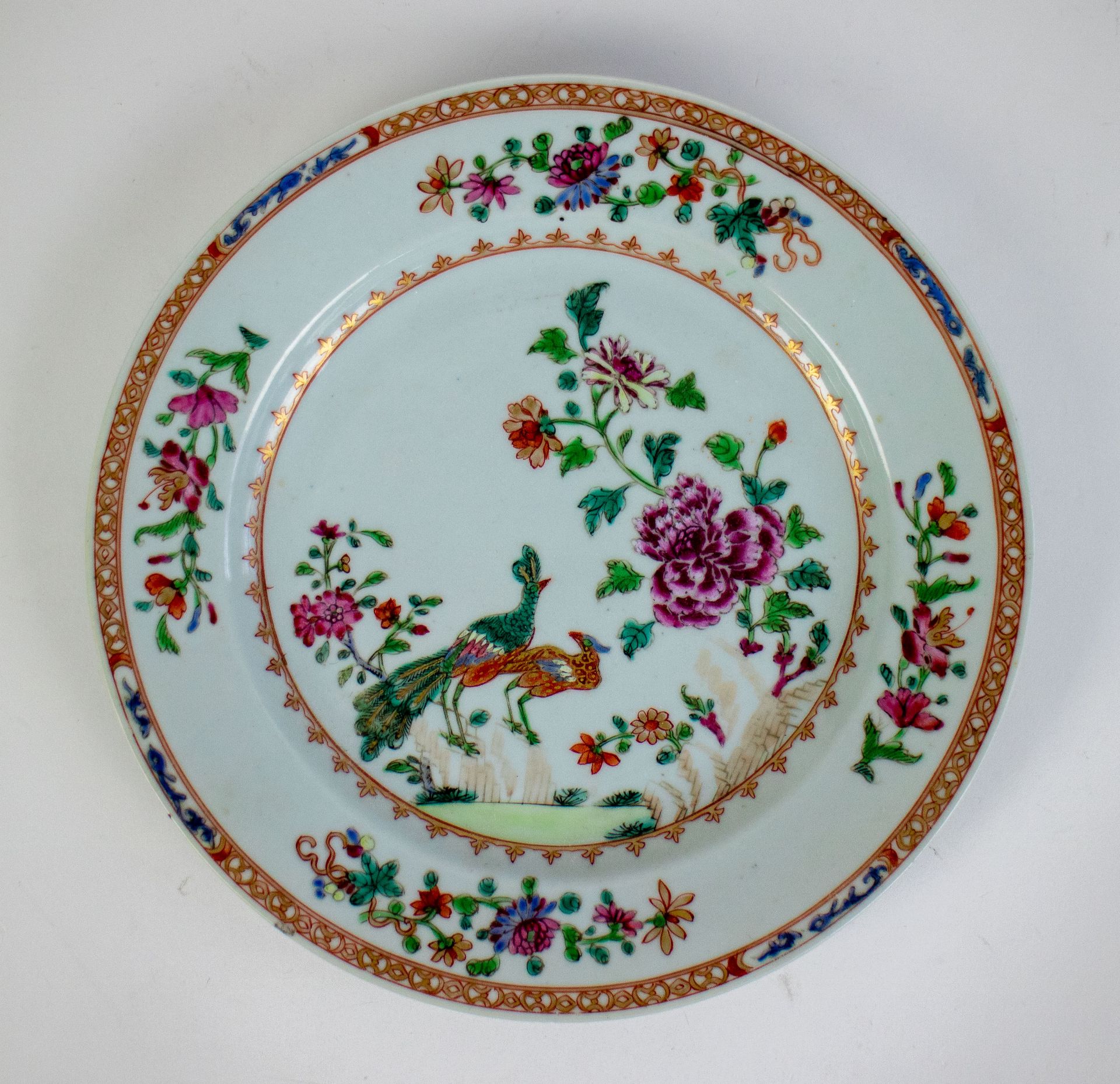 3 Famille rose Qianlong plates - Bild 6 aus 7