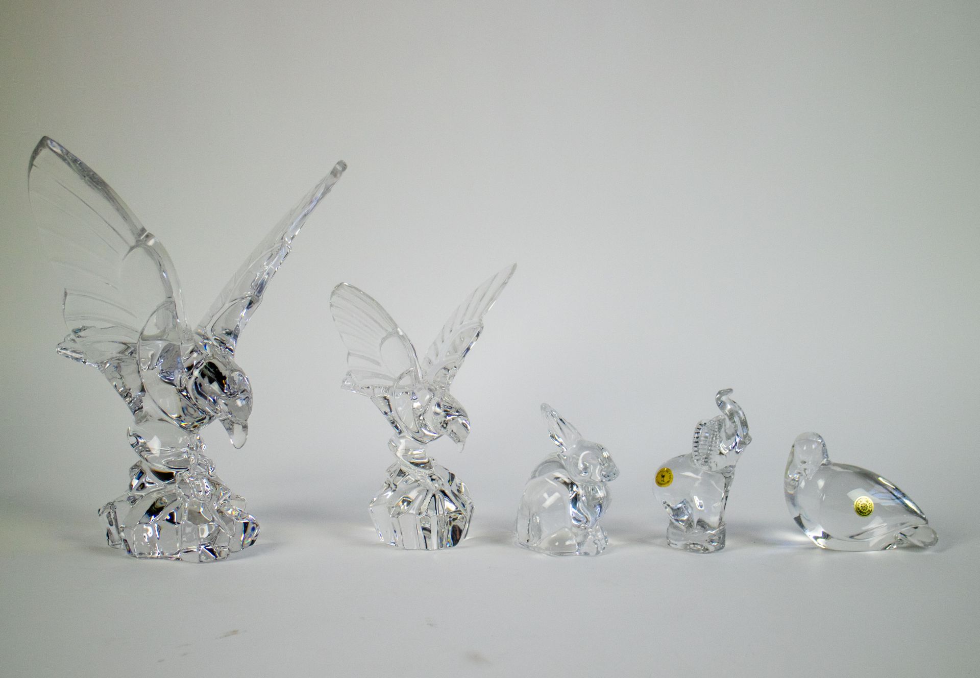 Lot with 5 crystal animals Val Saint Lambert