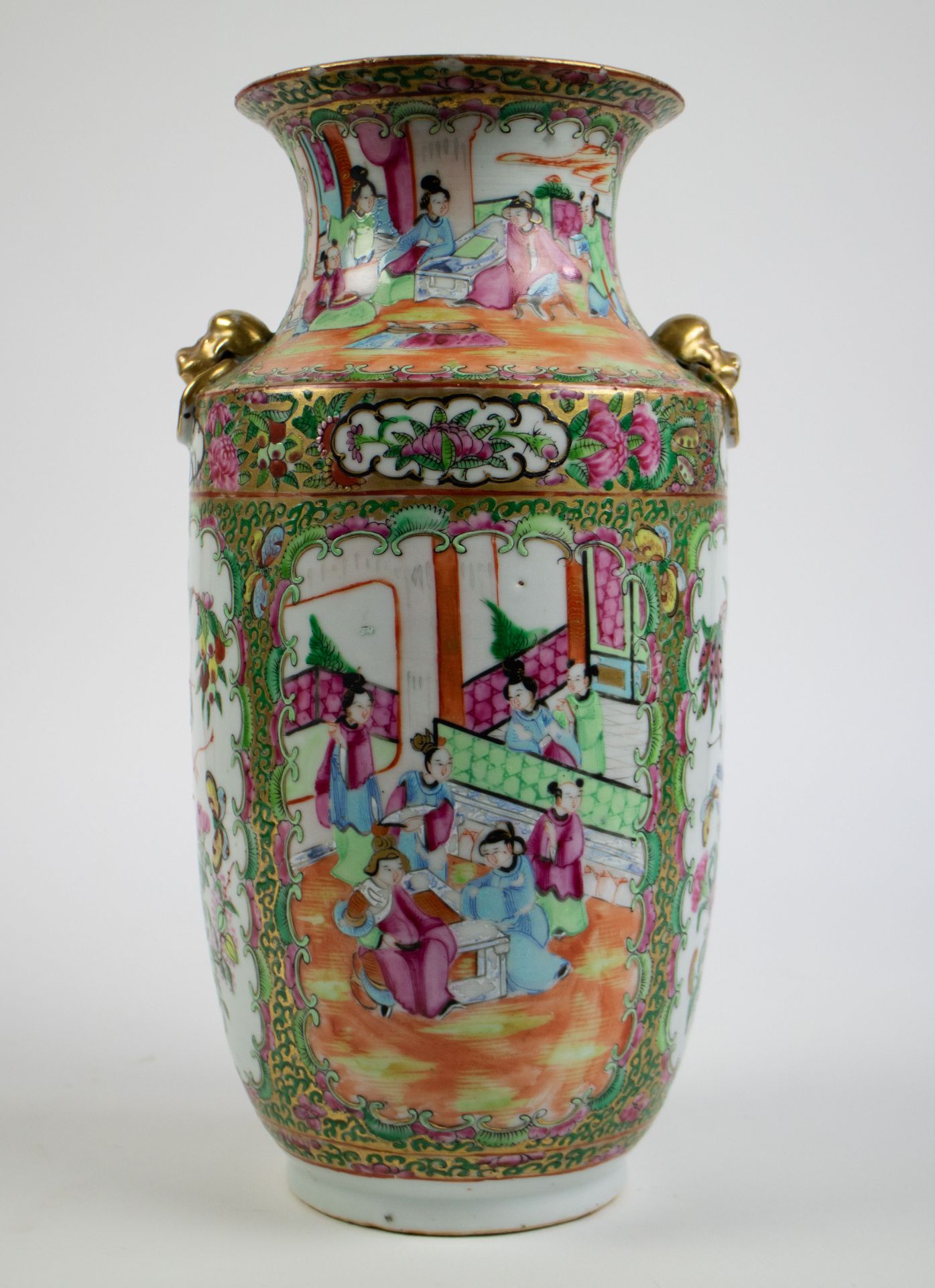 A Canton famille rose vase