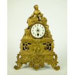 French 19th century fire gilded mantel clock