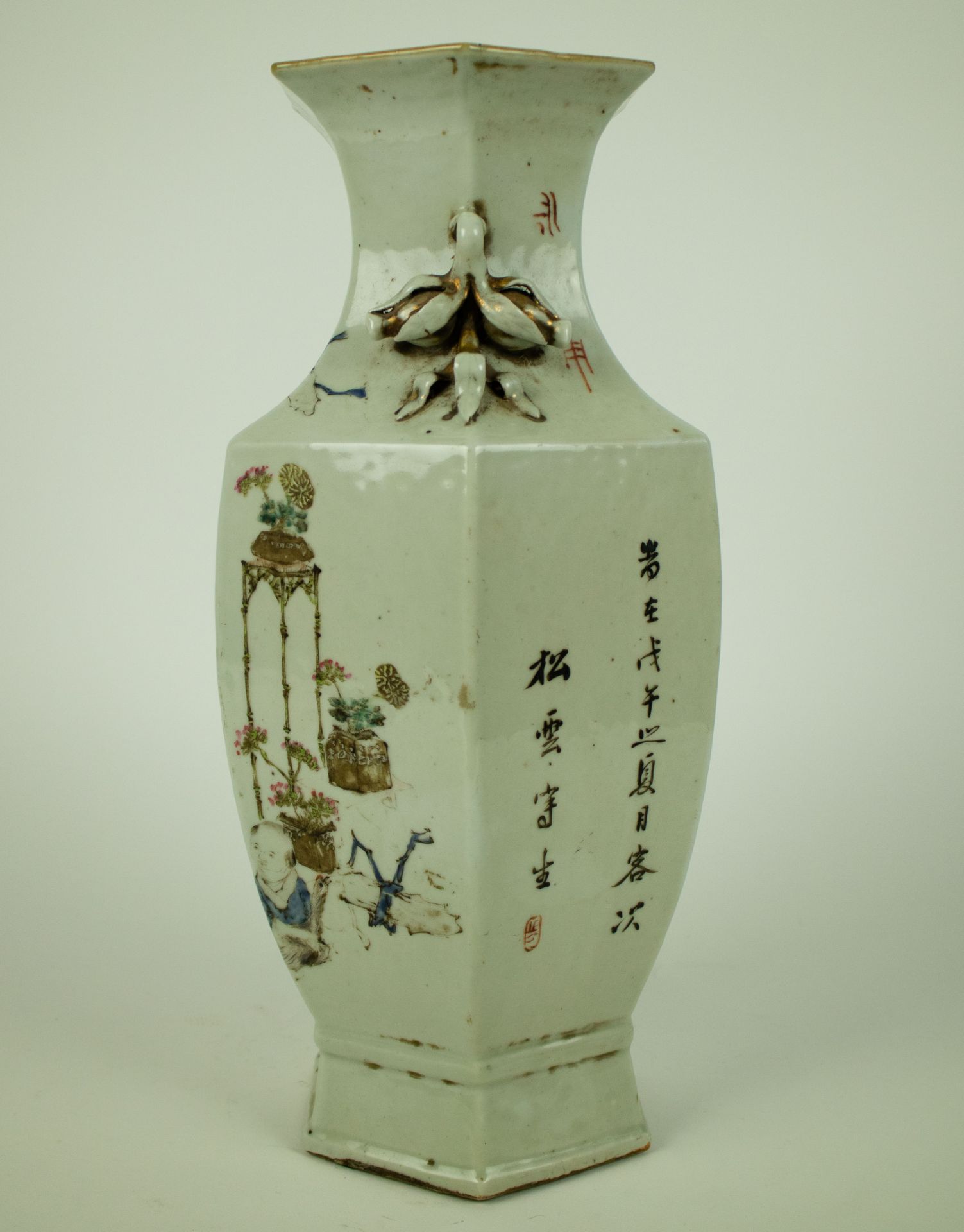 Octagonal chinese vase 19th century - Bild 2 aus 6