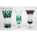 A lot with 3 small Val Saint Lambert crystal vases