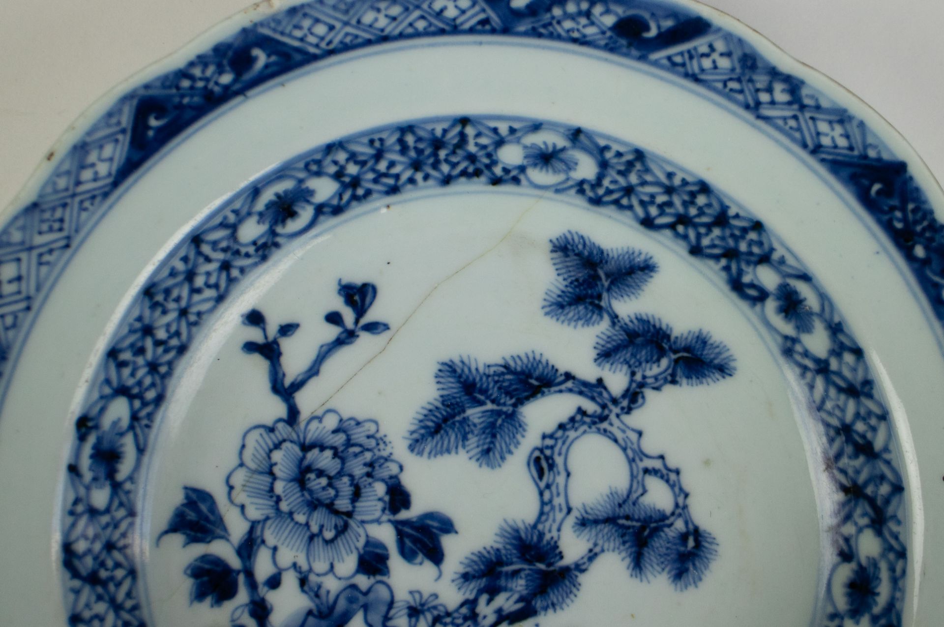 5 blue/white Chinese plates 18thC - Bild 2 aus 4