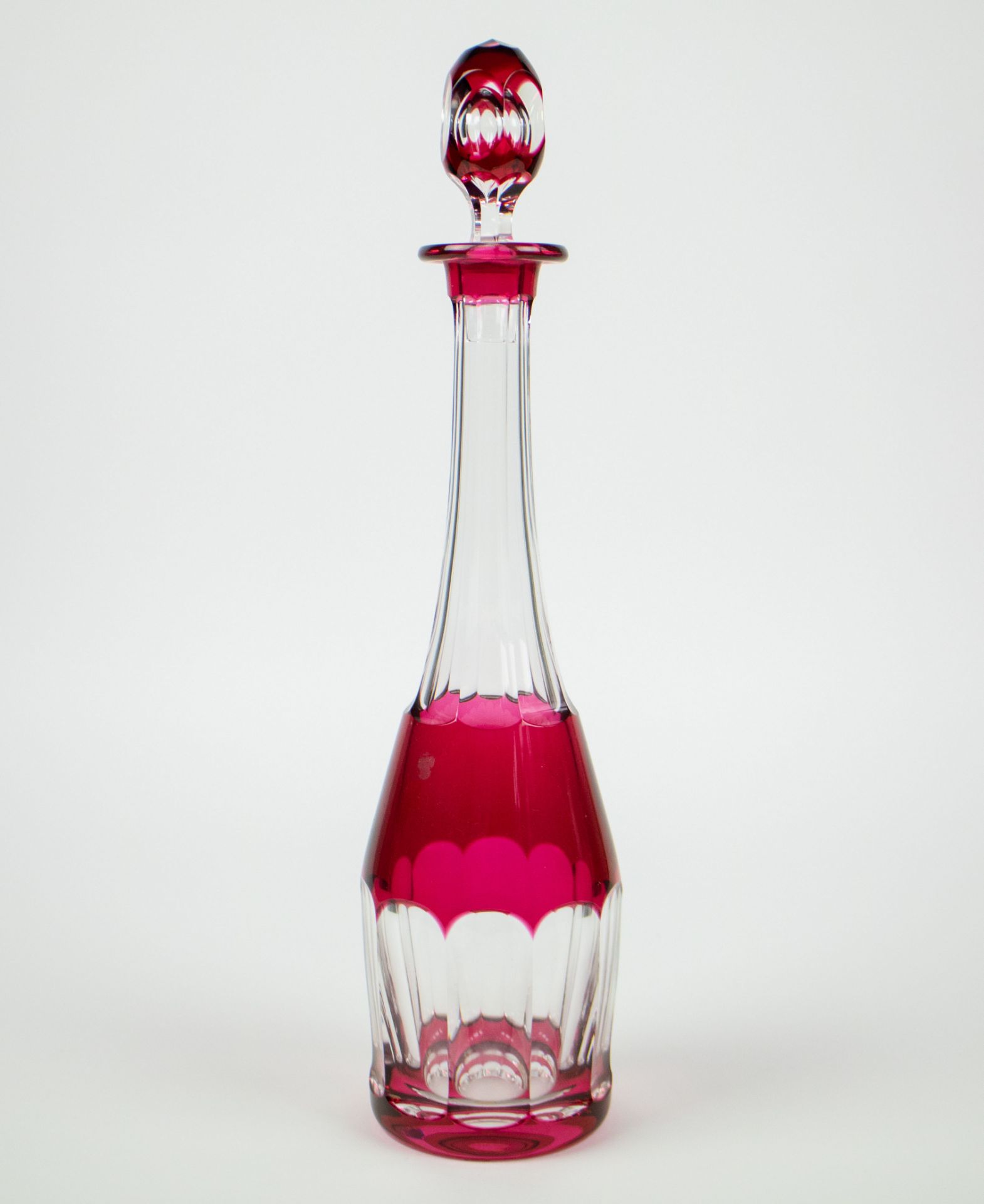 Red Caraf with 6 glasses Val Saint Lambert - Bild 2 aus 3