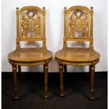 2 Gilt wooden chairs