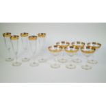 Lot with 5 crystal champagne flutes and 6 coupes.