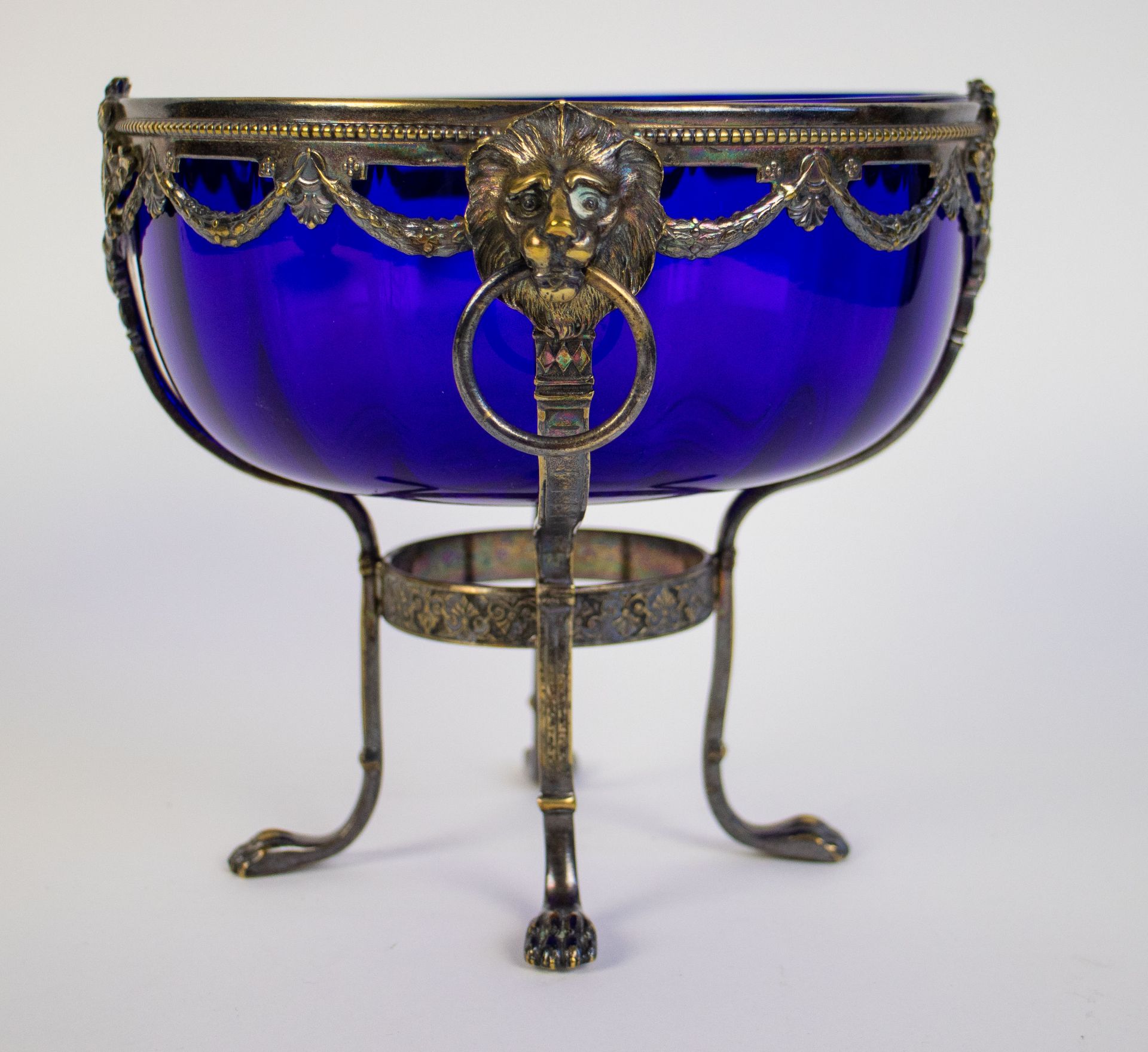 Blue glass cup in silver WMF frame - Image 3 of 6