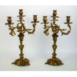 Pair of firegilt bronze candlesticks