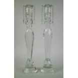 Pair of crystal candlesticks