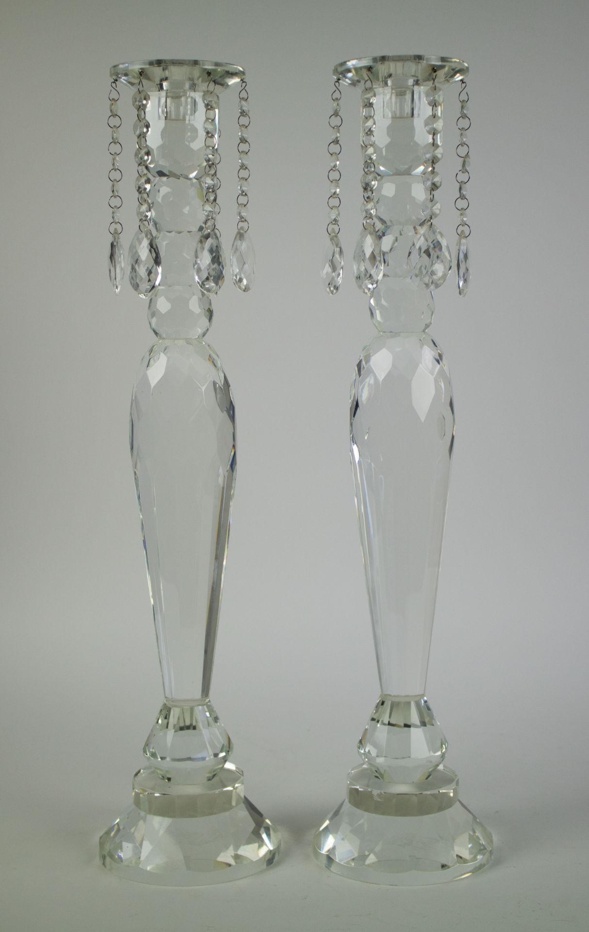 Pair of crystal candlesticks