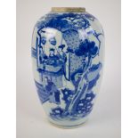 Chinese vase blue/white Kangxi or late 19thC