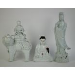 Lot with 3 blanc de Chine figures