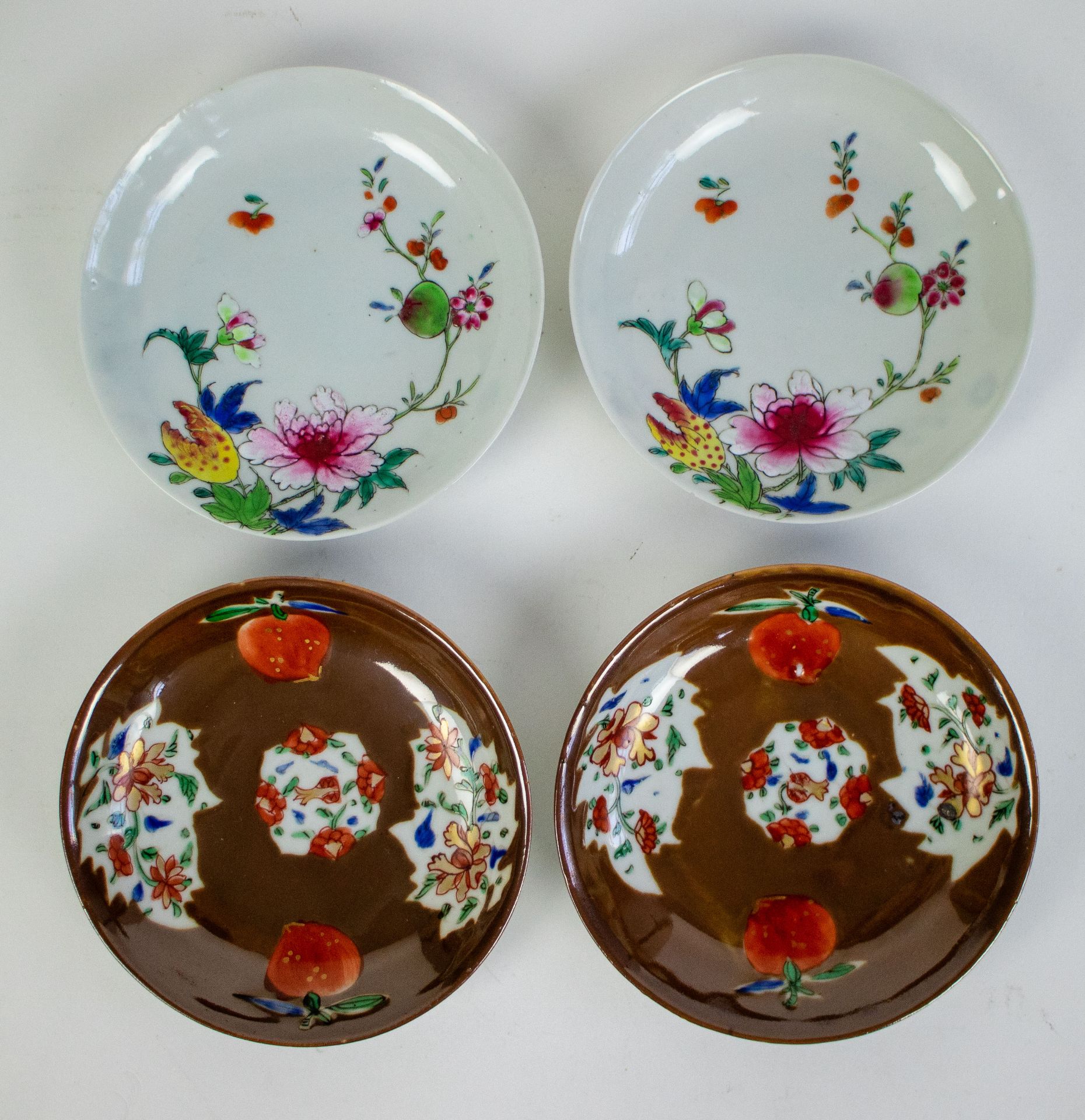 2 pair of fine painted Qianlong cup and saucers - Image 4 of 5