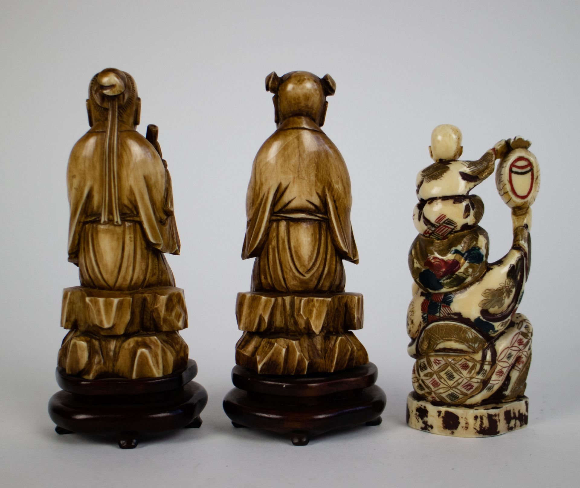 Lot of 3 ivory figures Chinese/japanese - Bild 2 aus 3