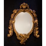 Gold-plated wooden mirror