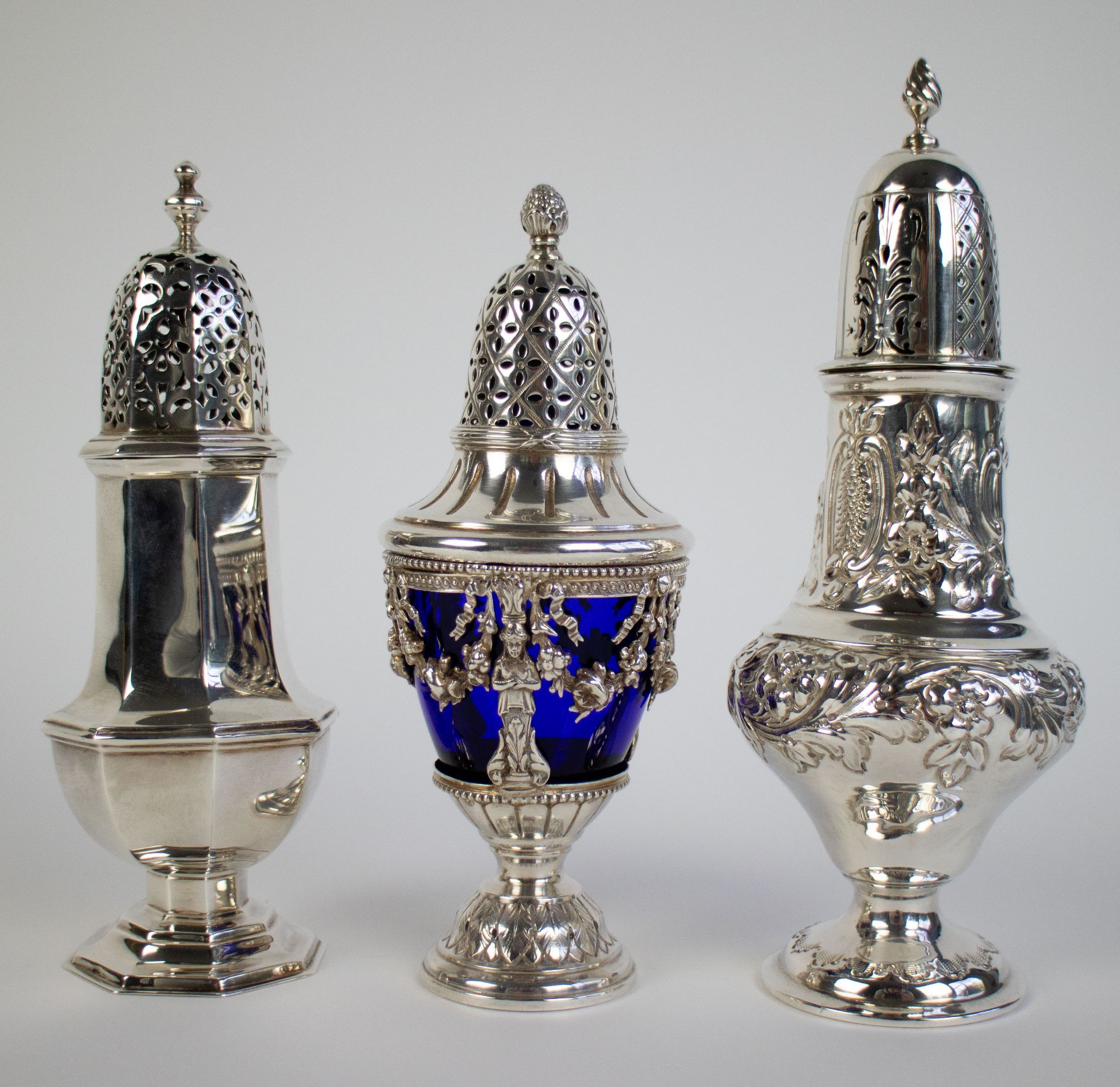 3 silver sugar caster - Image 3 of 7