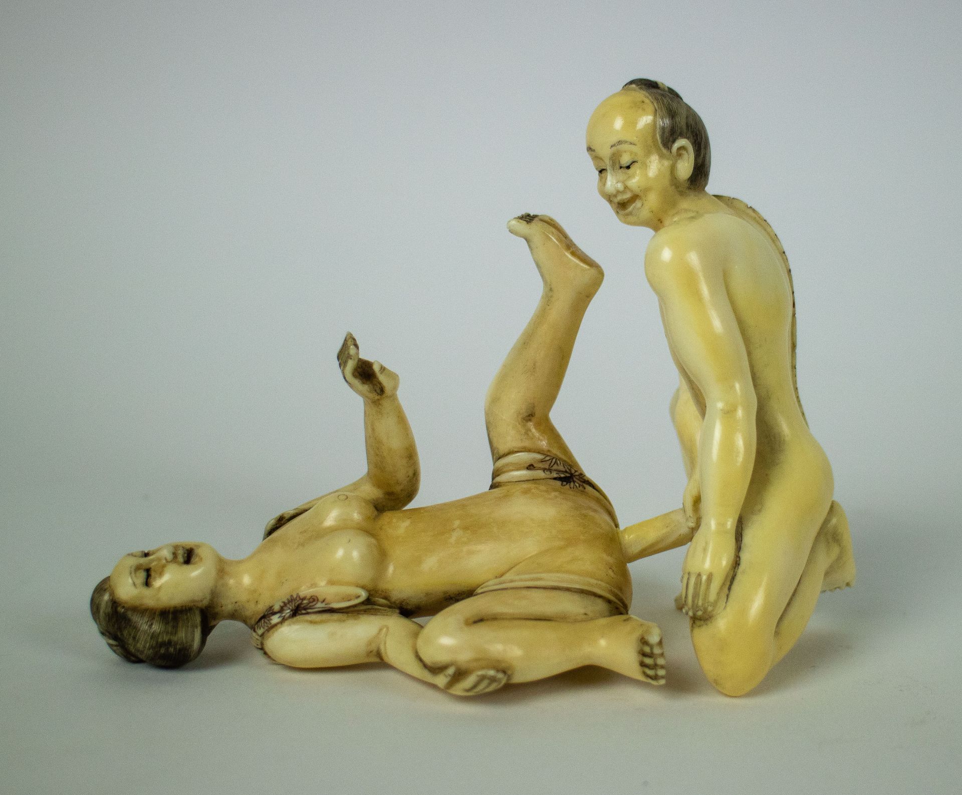 Erotic Meji Ivory Okimono