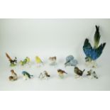 A collection of porcelain birds