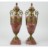 A pair of cassolettes with bronze gilt mounts