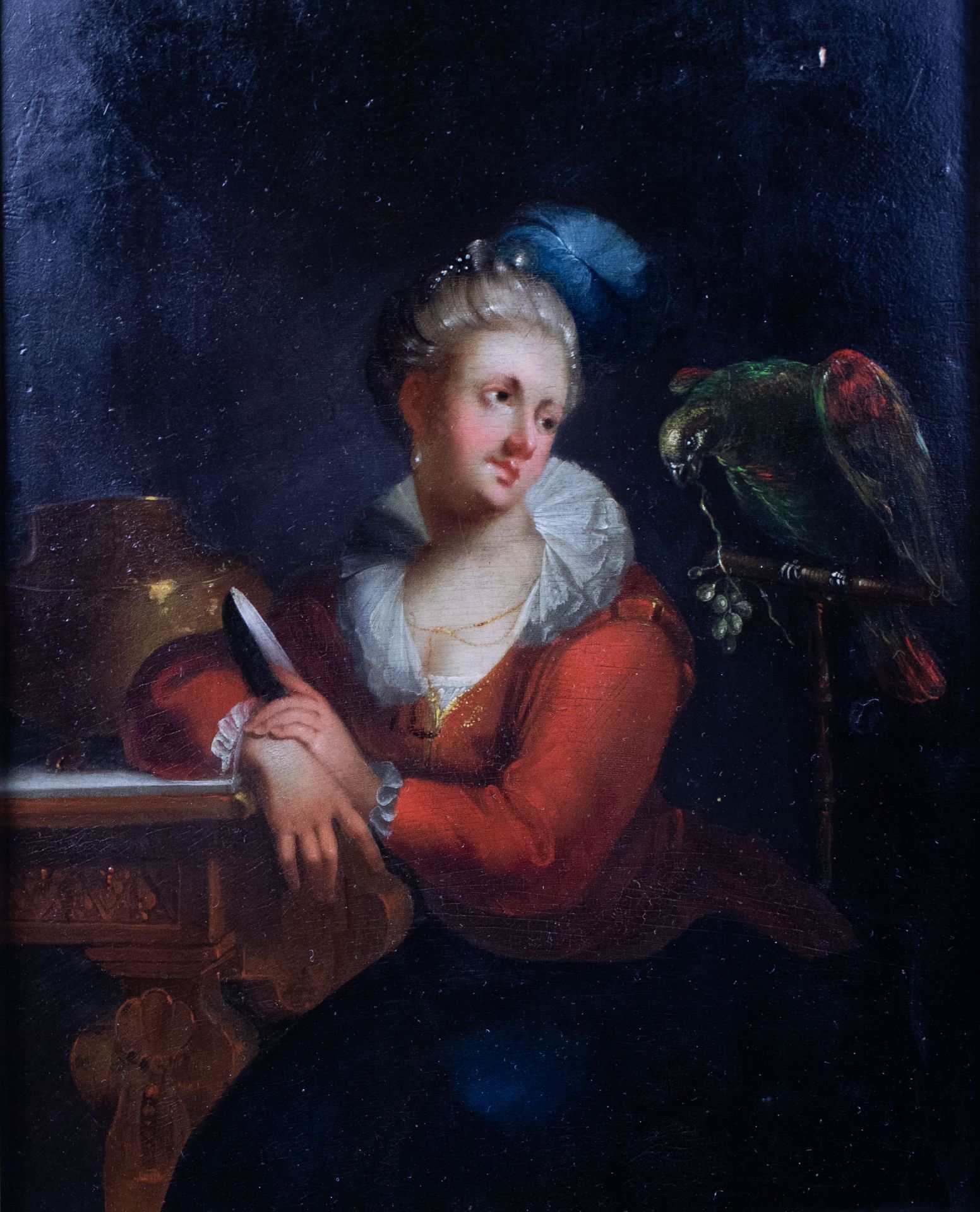 Lady with Parrot, 18thC