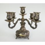 Silver candlestick with 5 candle holders