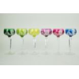 6 Val Saint Lambert wine glasses