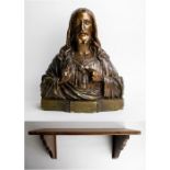 Christ in patinated bronze-colored plaster