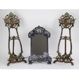 Art Nouveau easels and mirror