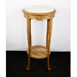 Wooden pedestal with marble top