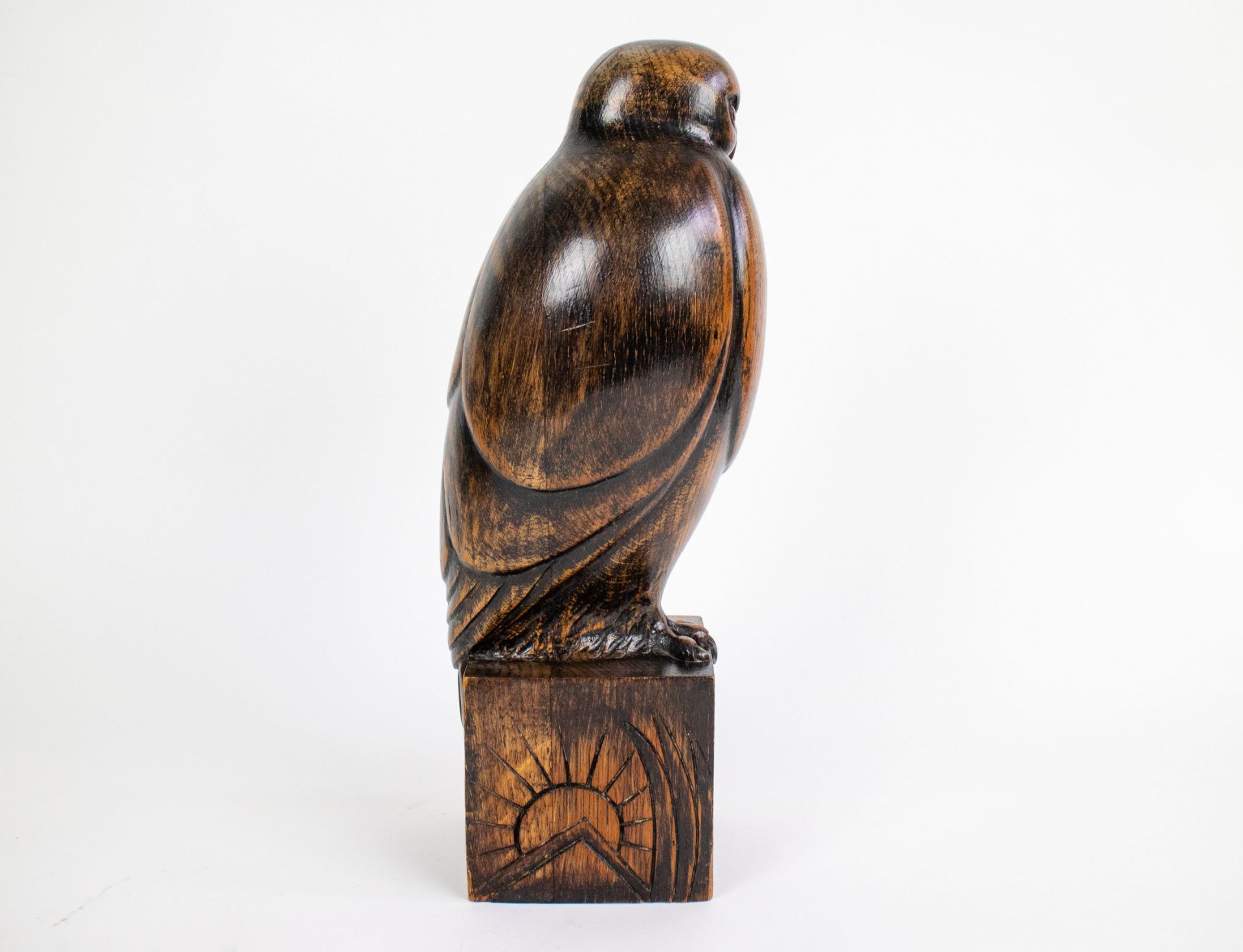 Wooden Art Deco sculpture of an owl - Image 5 of 6