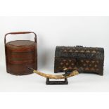 Chinese dining case, Italian case and Vietnamese opium pipe