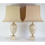 2 Marble vintage table lamps