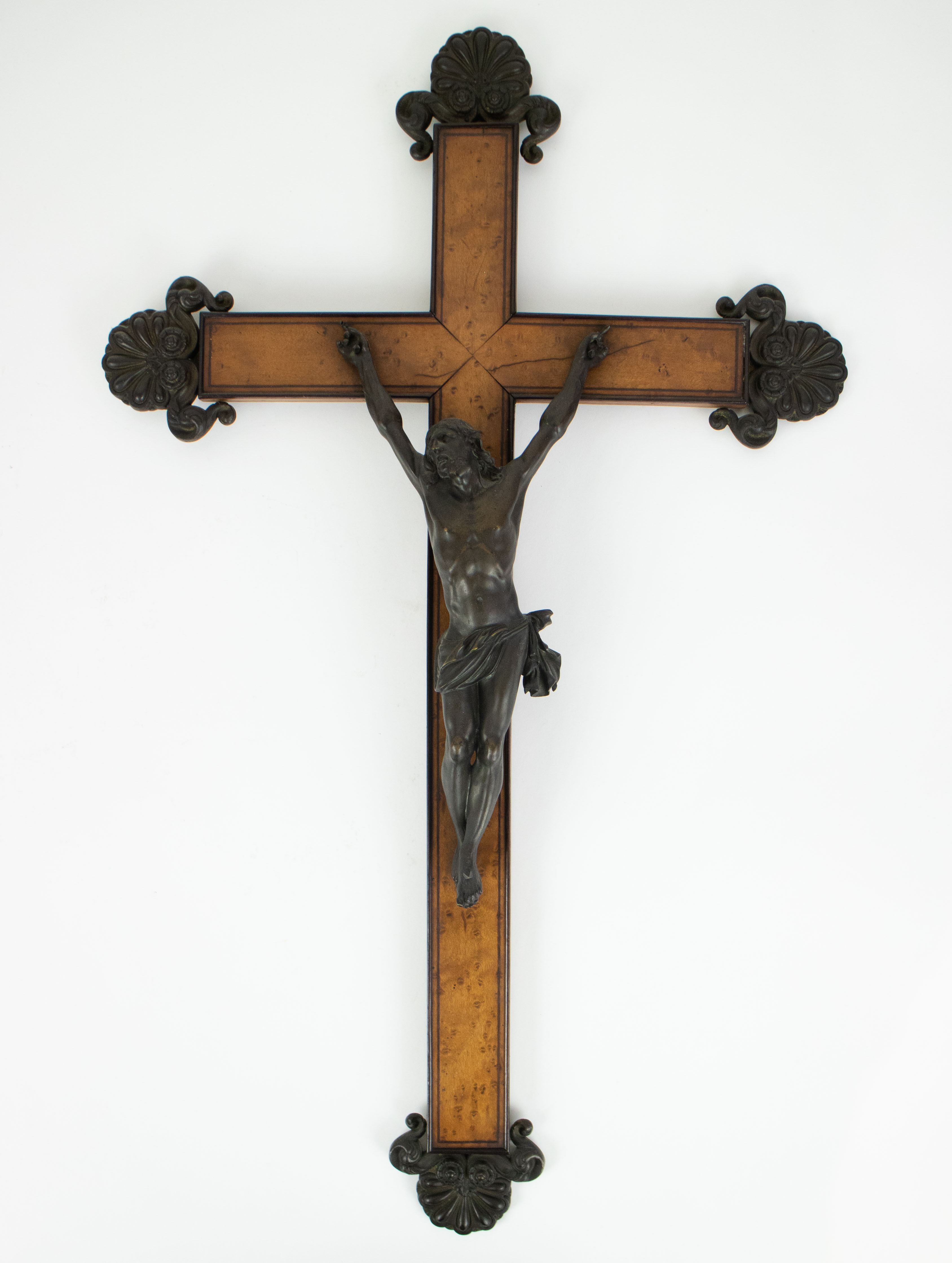 Crucifix with a bronze Jesus