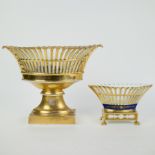 2 gilt porcelain coupes, Vieux Paris and Louis Philippe