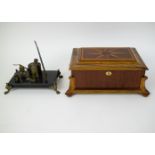 19th century inkwell Napoleon III and wooden decorative case