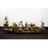 Bronze King boat with entourage, Nigeria Benin
