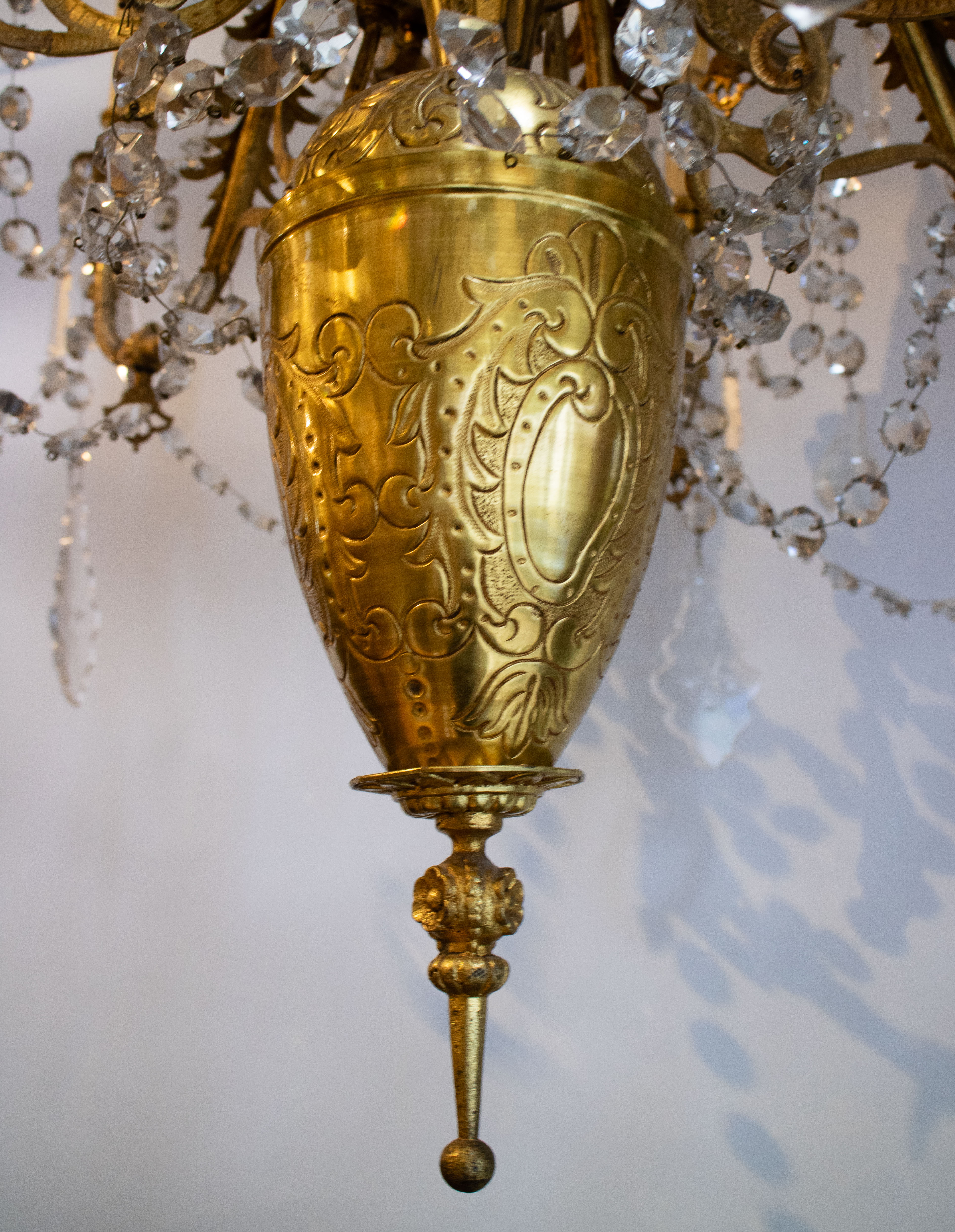Copper chandelier with girlandes 19th C. - Image 2 of 2