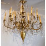Copper chandelier with girlandes 19th C.
