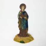 19thC embroidery of a saint